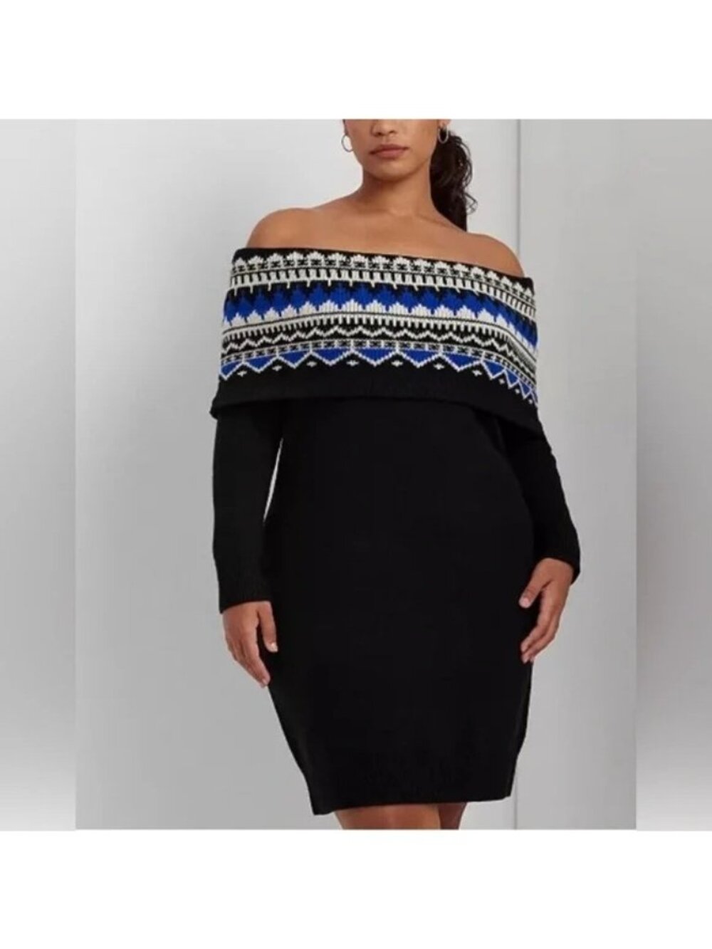 Lauren Ralph Lauren Off-the-Shoulder Sweater Dress Plus Size 3X New with Tag - Picture 6 of 6